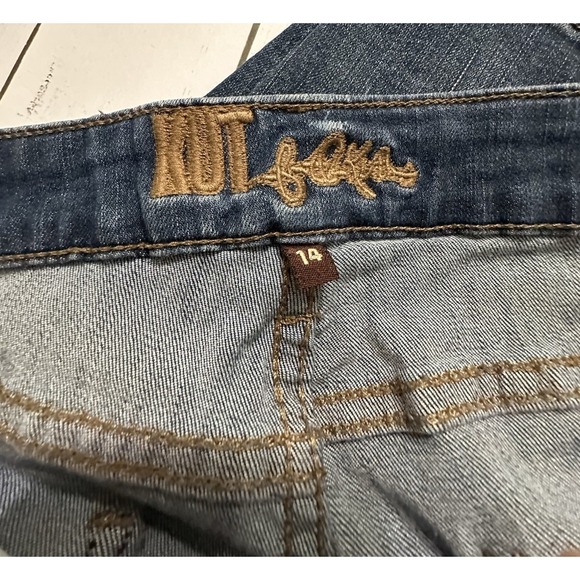KUT FROM THE KLOTH Skinny Leg‎ Mid Rise Dark Wash Blue Denim Jeans Women's Sz 14 - Picture 9 of 10